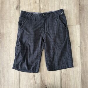 Prana Mens 30 Breathe Chino Shorts Flat Front Plaid Bermuda Hiking Golf Outdoor